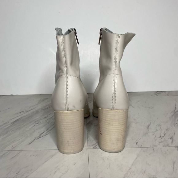 Steve Madden Cate White Leather Heeled Bootie 11M - Picture 3 of 14